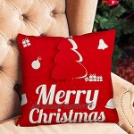 Housses de Coussin de Noël Père Noël Renne Flocon de Neige Polyester Lin Décoratif Taie doreiller Noël pour Canapé Lit Chaise Joyeux Noël Maison Décoration
