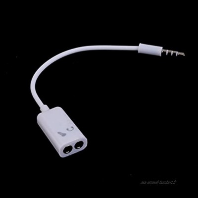 Zhou-YuXiang 2pcs 3.5mm Casque Microphone stéréo o câble Adaptateur séparateur Livraison directe Couleur Blanche