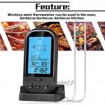 Zhou-YuXiang Affichage LCD numérique sans Fil thermomètre Barbecue Cuisine Barbecue sonde numérique thermomètre à Viande Outil de température Barbecue