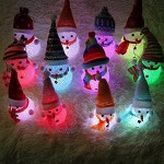 Zhou-YuXiang Cristal Chapeau Bonhomme De Neige Veilleuse Colorée Cadeaux De Noël Décoration Changement De Couleur Veilleuse De Noël
