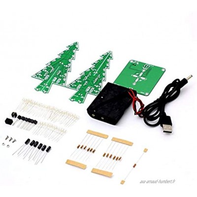 Zhou-YuXiang Décor électronique LED Flash Circuit Pièces Arbre de Noël 3D Arbre LED DIY Kit Matériel respectueux de l'environnement