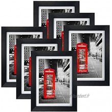Brand – Eono Cadres Photo Noirs 13x18 CM avec Passe-Partout Lot de 6 Cadre Photo en Bois Composite à Suspendre ou à Poser