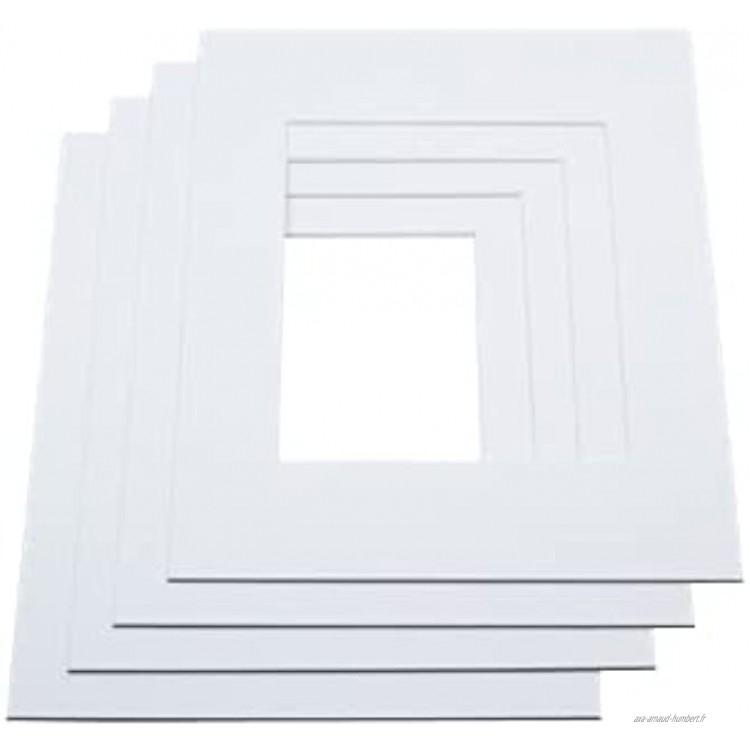 LIVINGTREE® Lot de 5 passe-partout blancs dimensions extérieures : 30 x 30 cm dimensions intérieures : 20 x 20 cm pour photos et cadres photo Épaisseur : 1,4 mm