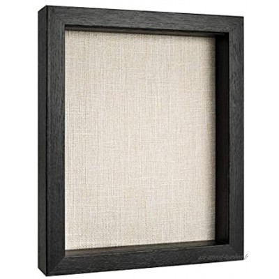 Boîte de présentation cadre en bois avec dos en lin boîte à souvenirs noir 20,3 x 25,4 cm