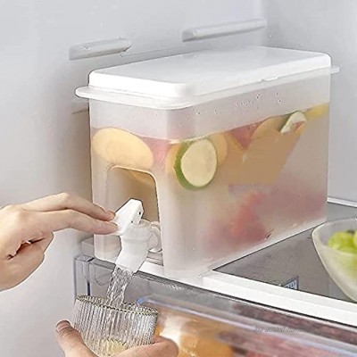 Distributeur de boissons d'eau de réfrigérateur de 3,5 L avec robinet distributeur de boissons de réfrigérateur compact récipient de boisson incassable en plastique pour boisson maison