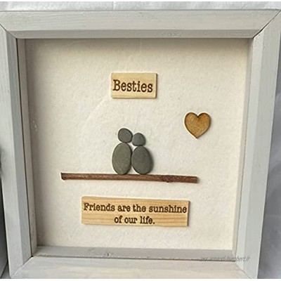 Pebble Art Cadeau Best Friend – Tableau encadré Bestie Box Idée de cadeau