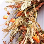 BOICXM Couronne d'automne de 61 cm avec blé artificiel pour porte d'entrée mur mariage Thanksgiving
