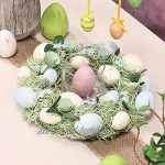 com-four® Couronne de Pâques avec Fleurs en Bois et œufs Couronne de Table décorative Couronne de Porte Faite à la Main avec Cintre