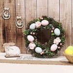 com-four® Guirlande de pâques avec Fleurs et Oeufs Couronne de Table décorative Guirlande de Porte avec Crochet