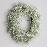 Couronne de gypsophiles artificielles blanches Guirlande de fleurs de gypsophiles Décoration de printemps de mariage de maison à suspendre au mur 40 cm
